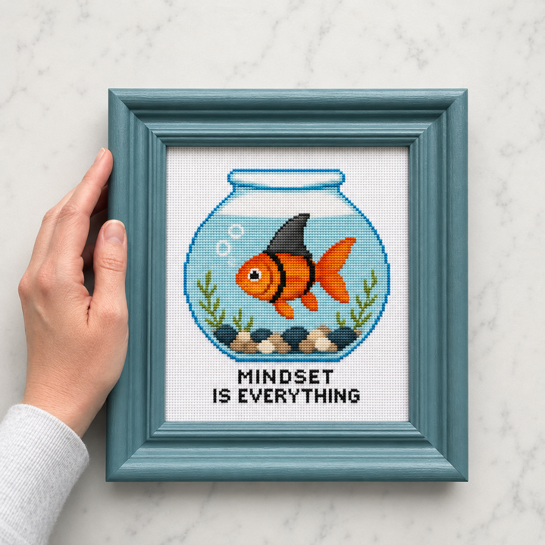 Goldfish Cross Stitch Pattern, Brave Beginner Embroidery Design