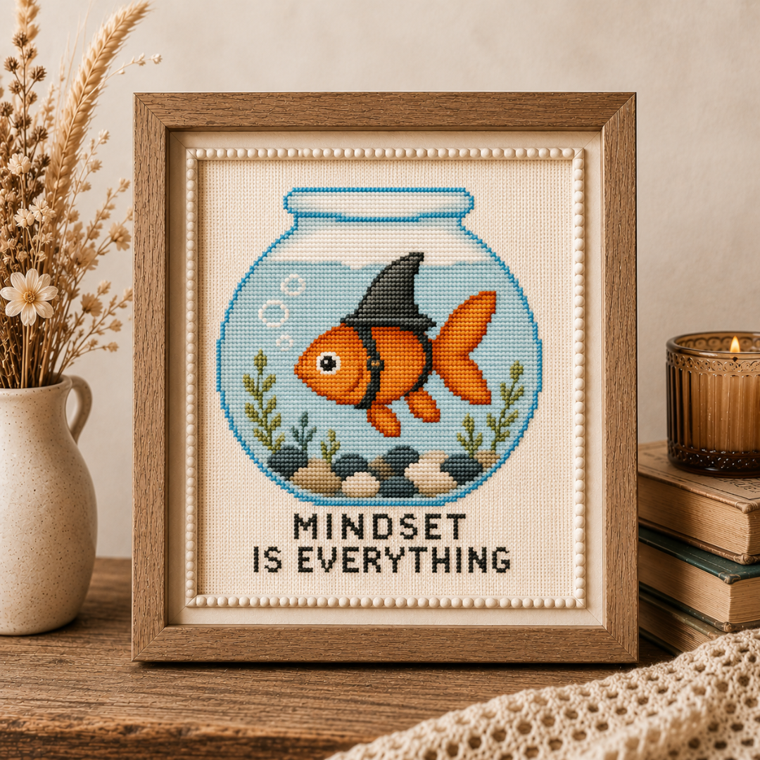 Goldfish Cross Stitch Pattern, Brave Beginner Embroidery Design